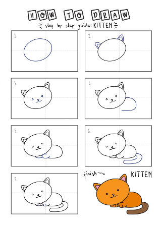 Easy Kitten Drawing