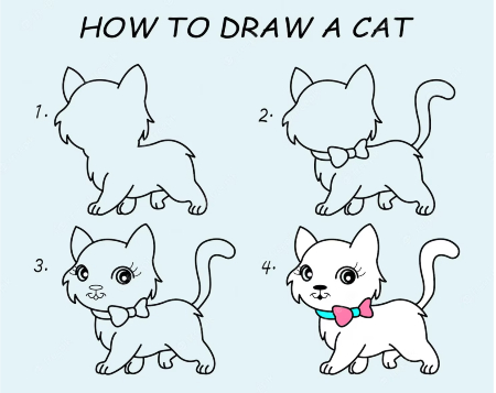 Fancy Kitten Drawing