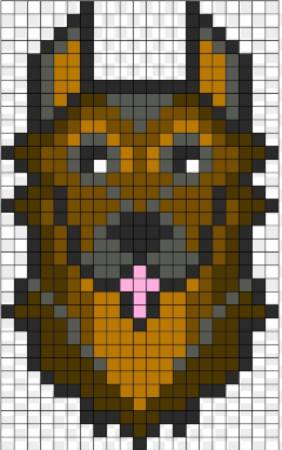 German Shepperd Perler Pattern