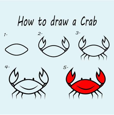 Happy Crab Drawing
