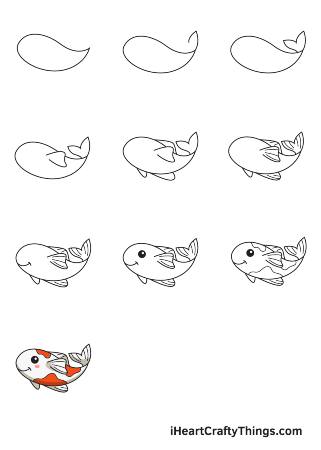 Happy Koi Fish Drawing
