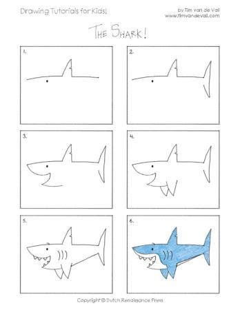 Happy Shark Drawing