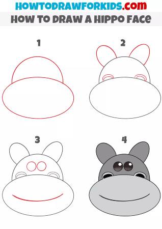 Hippopotamus Face Drawing