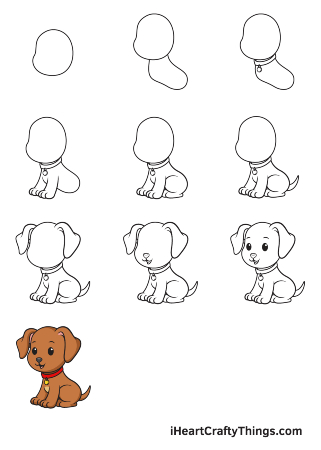 Obedient Sitting Puppy Drawing
