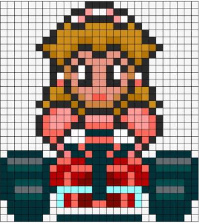 Princess Peach Kart Perler Bead Pattern