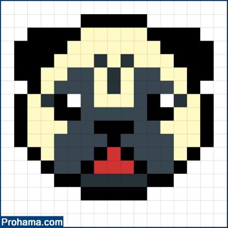 Pug Face Perler Pattern