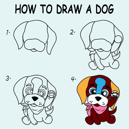 Puppy Waving Drawing
