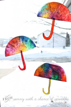 Rainbow Umbrella Craft