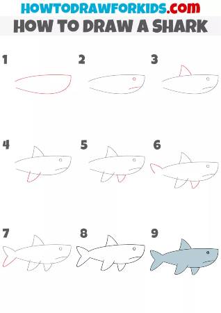 Sad Shark Drawing