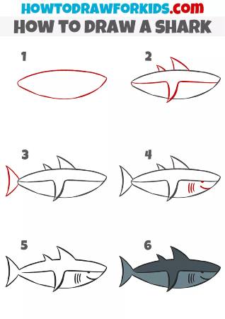 Scary Shark Drawing