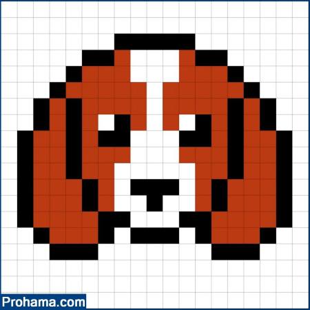 Simple Dog Face Perler Pattern