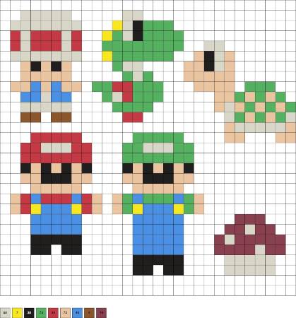 Simple Mario Brothers Perler Bead Pattern