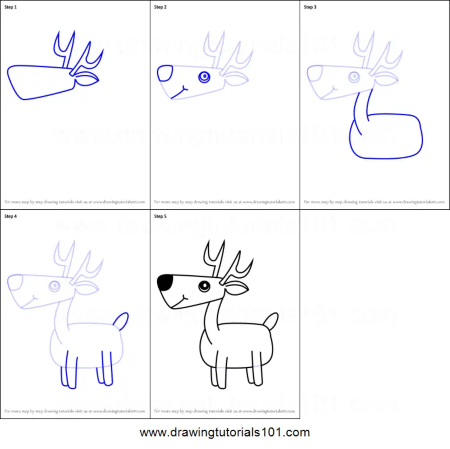 Square-shaped Deer Sketch