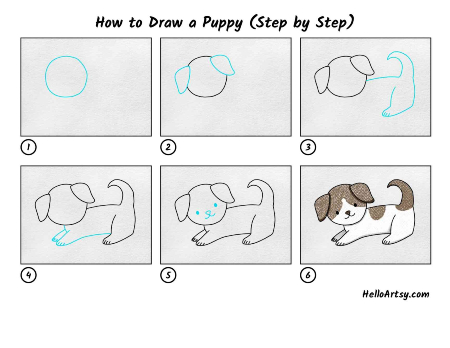Stretching Puppy Sketch