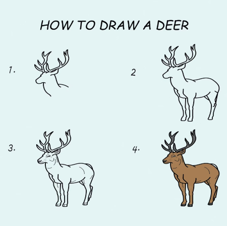 Strong Deer Drawing