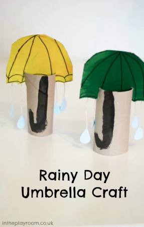 Toilet Paper Roll Umbrella Craft