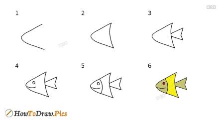 Triangular Fish Drawing