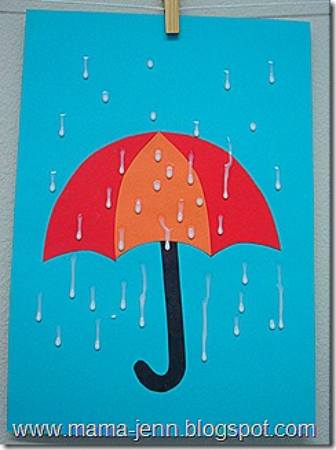 Umbrella with Raindrops Craft