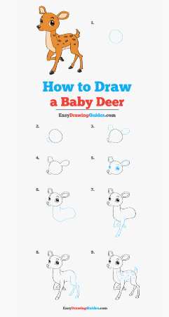 Walking Baby Deer Drawing