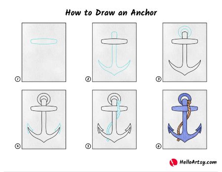 Anchor and Rope Drawing
