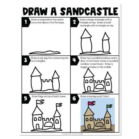 Cool Sand Castle Drawing