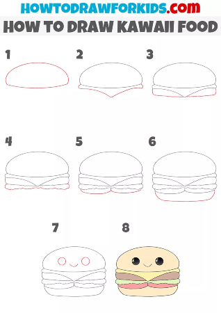 Cute Burger Drawing