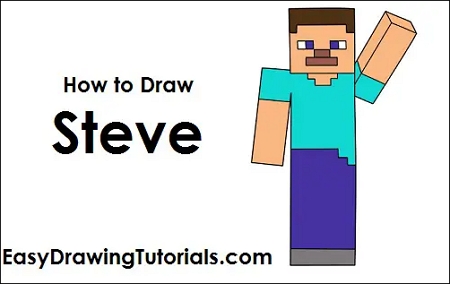 Easy Mineraft Drawing: Steve