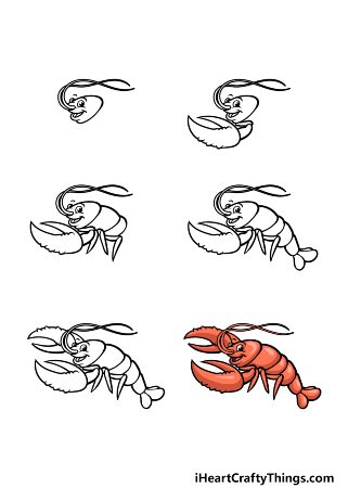 Happy Lobster Drawing
