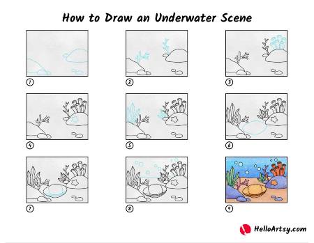 How to Draw an Underwater Scene