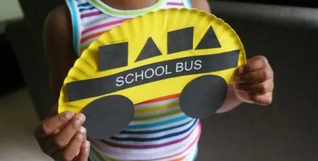 Paper Plate School Bus