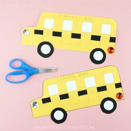 Paper Weaving School Bus Craft